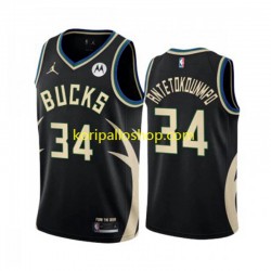 Milwaukee Bucks Pelipaita Giannis Antetokounmpo 34 Jordan Statement Edition 2022-2023 Musta Swingman