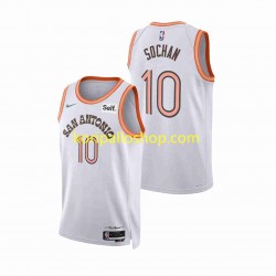 San Antonio Spurs Pelipaita Jeremy Sochan 10 Nike 2023-2024 City Edition Valkoinen Swingman