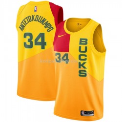 Milwaukee Bucks Pelipaita Giannis Antetokounmpo 34 2018-19 Nike City Edition Keltainen Swingman