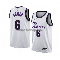 Los Angeles Lakers Pelipaita LeBron James 6 Nike 2022-23 City Edition Valkoinen Swingman